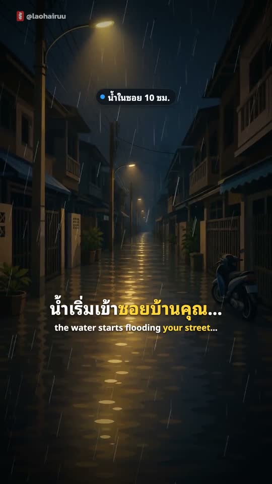 น้ำเริ่มเข้าซอย